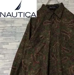 【激レア】 90s ノーティカ　長袖　シャツ　ペイズリー　総柄　ゆるダボ　L
