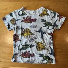 恐竜柄 半袖Tシャツ グレー 120cmのサムネイル