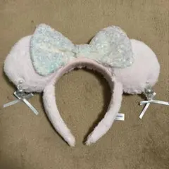ディズニーリゾート ミニー カチューシャ ファー イヤリング ピンク