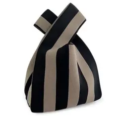 ストライプデザイン　ニットバック　バック　カバン