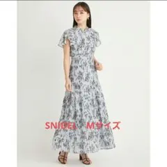 【Mサイズ】SNIDELウエストシャーリングプリーツワンピース ブルー