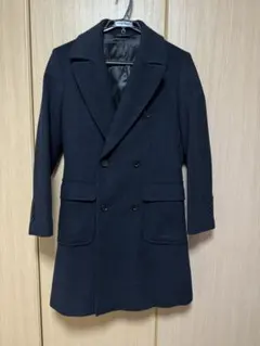 nano universe Library アンゴラ混ポロコート　ネイビー