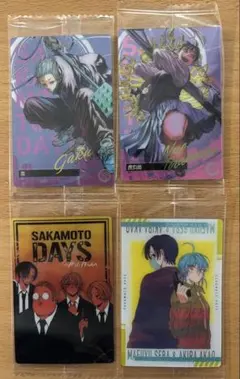 サカモトデイズ　ウエハース　原作イラストカード　楽　虎丸　晶　真冬　4枚