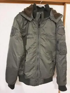 ALPHA フード付き　ブルゾン　アウター　XL オリーブグリーン　カーキ