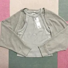 新品❤️ 2ピースボレロ カーディガン・タンクトップセットグリーン