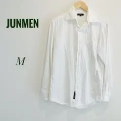難あり【JUNMEN】 ワイシャツ　ホワイト　M メンズシャツ　長袖のサムネイル