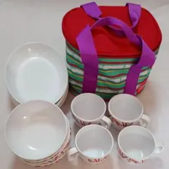 未使用 コールマン 食器セット キャンプ アウトドア メラミン食器
