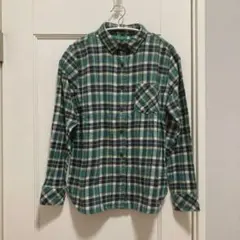 earth music&ecology 長袖シャツ　グリーンチェック　Mサイズ