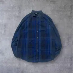 【US輸入】アメリカ古着チェック柄メンズシャツアメカジ 90sXXLブルー