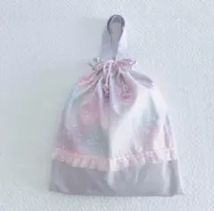 ゆめかわユニコーンのお着替え袋　パープル　ハンドメイド　女の子