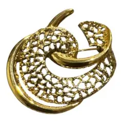 ゴールド レース状 ブローチ