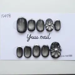 ネイルチップ　マグネットネイル　ブラック　ミラーフレンチ　ニュアンス　推し活