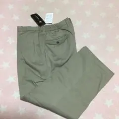 メンズ　新品　カーキ スラックス ゴム入り