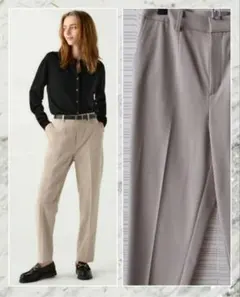 ユニクロ スマートアンクルパンツ ベージュ 標準丈 M 美品