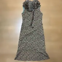 【PEYTON PLACE】ノースリーブワンピース ファー&紐ベルト付き