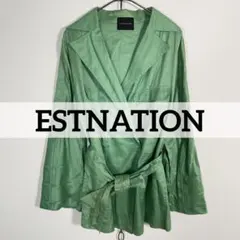 ★日本製 ESTNATIONシルキー フレア ショートシャツコート シルクタッチのサムネイル