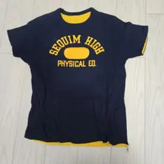 Champion リバーシブルTシャツ ネイビー　イエロー　80s トリコタグのサムネイル