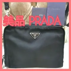 【美品】黒プラダPRADA大きめポーチ正規品フラグメントケース長財布