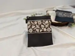 インド刺繍リボン　オムツ袋ポーチ　パン袋ポーチ　オムツ袋収納　パン袋収納