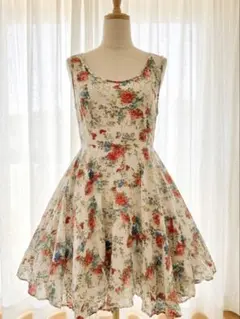 OLIVE des OLIVE フラワープリント ノースリーブワンピース