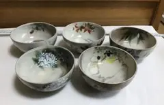 日比野正明 縹工房 美濃焼 葡萄柄 5客揃 銘あり 未使用 希少 和食器