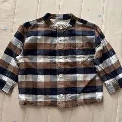 無印良品 こども チェックシャツ ブラウン 100