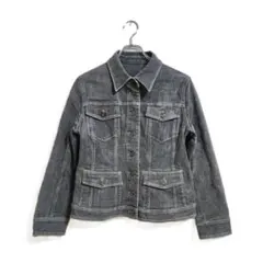 デニムジャケット Gジャン M グレー ヴィンテージ風 ストレッチ有 カジュアル