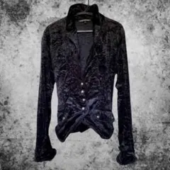 00s archive y2k dark wearベロアシワ加工　ワイヤー入りのサムネイル