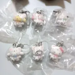 サンリオキャラクターズめじるしアクセサリー　ふわふわスノー　コンプセット