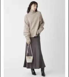 グレー フレアスカート ロング丈 着画あり