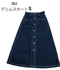 GU デニムスカートロング S フレア　Aライン