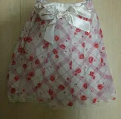 ピンキーガールズ pinkygirl's 花柄 薔薇 リボン プリーツ スカートのサムネイル