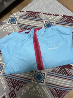 【美品】Mont-bell キッズジャケット 110 cm ブルー／フード付き」