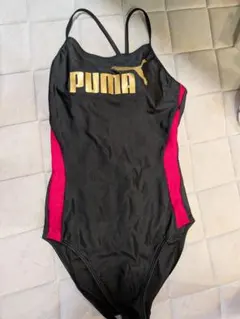 PUMA レディース 競泳水着 ブラック×ピンク Lのサムネイル