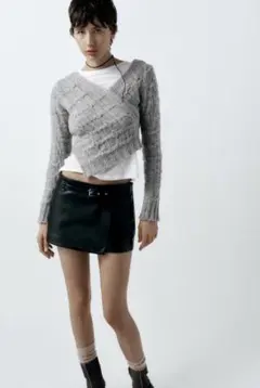 ZARA フェイクレザー スコート