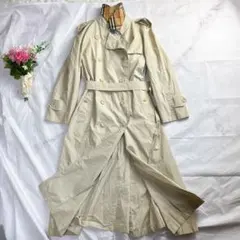 希少 バーバリー ノバチェック トレンチコート 綿100% ベージュ ロング丈