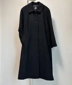 【美品】カシミヤ100%　ロングコート　ブラック　11号　Ｌsize 日本製のサムネイル