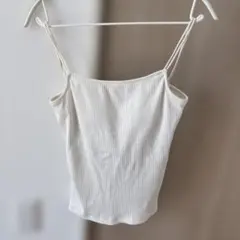 ホワイト リブニット キャミソール