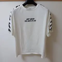 EVRIS レースアップ　ロゴ　BIG　Ｔシャツ　ホワイト