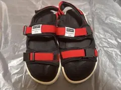 男女兼用ストラップサンダル ブラック/レッド　26センチ