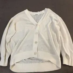 値下げ☆美品！GLOBAL WORK メッシュ編みカーディガン アイボリー