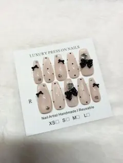 現品 ネイルチップ 韓国 量産型 ワンホン フレンチガーリー マグネット ドット