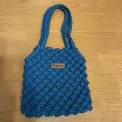ハンドメイド バッグ　青　ラオスで購入