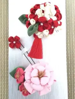 成人式 卒業式 髪飾り つまみ細工 花