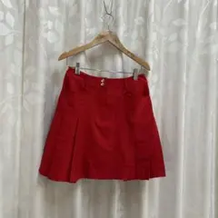 マンシング赤のプリーツスカート　S