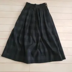 ANAYI ブラックチェック ロングスカート