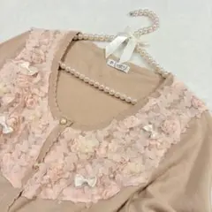 美品✨ y2k axes 花リボンモチーフカーディガン Coquette 姫ロリ