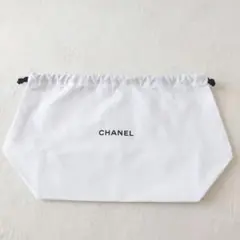 CHANEL ホワイト 巾着ポーチ