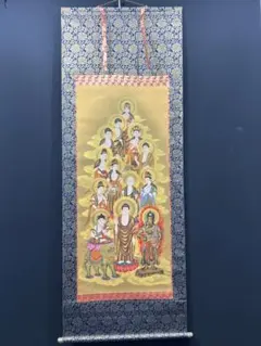 【5230】 十三佛 雅鳳 共箱 肉筆 絹本 掛軸 日本画 仏教美術 縁起物 83130 十三佛 精山 共箱 肉筆 紙本 掛軸 日本画 縁起物 - メルカリ