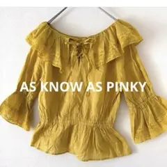 タグ付き　AS KNOW AS PINKY フリルブラウス アズノーアズピンキーのサムネイル